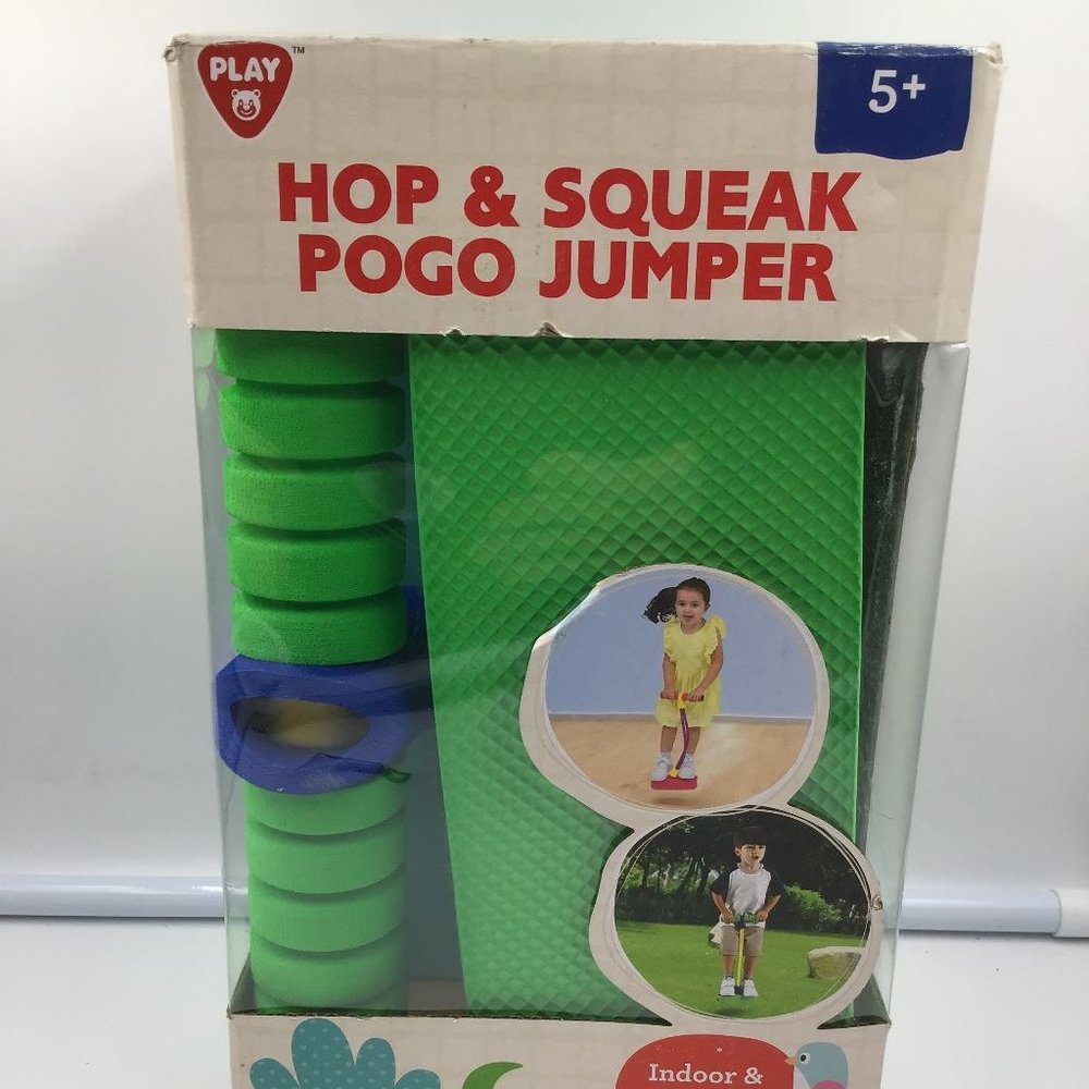 Playgo Toys Hop & Squeak Pogo Jumper Stick Foam Jumper Green Kids Toy